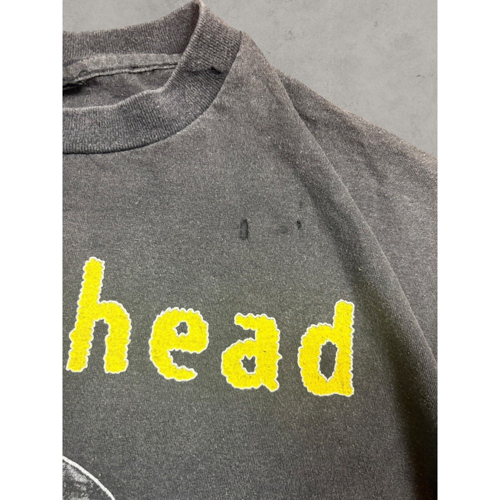 Vintage 1993 Radiohead Pablo Honey Tour T-Shirt Brockum Cut Tag Sun Faded Black - Picture 3 of 10